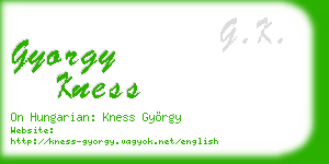 gyorgy kness business card
